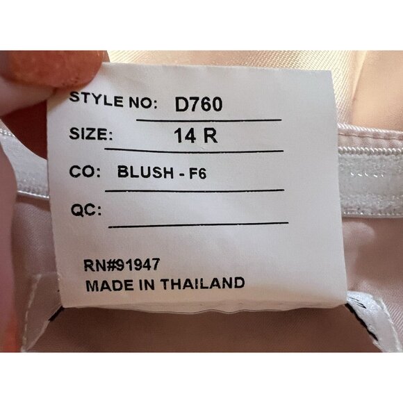 Alfred Sung 14 Formal Blush Pink Off Shoulder Trumpet Gown Front Slit D760 NWT - Picture 7 of 8